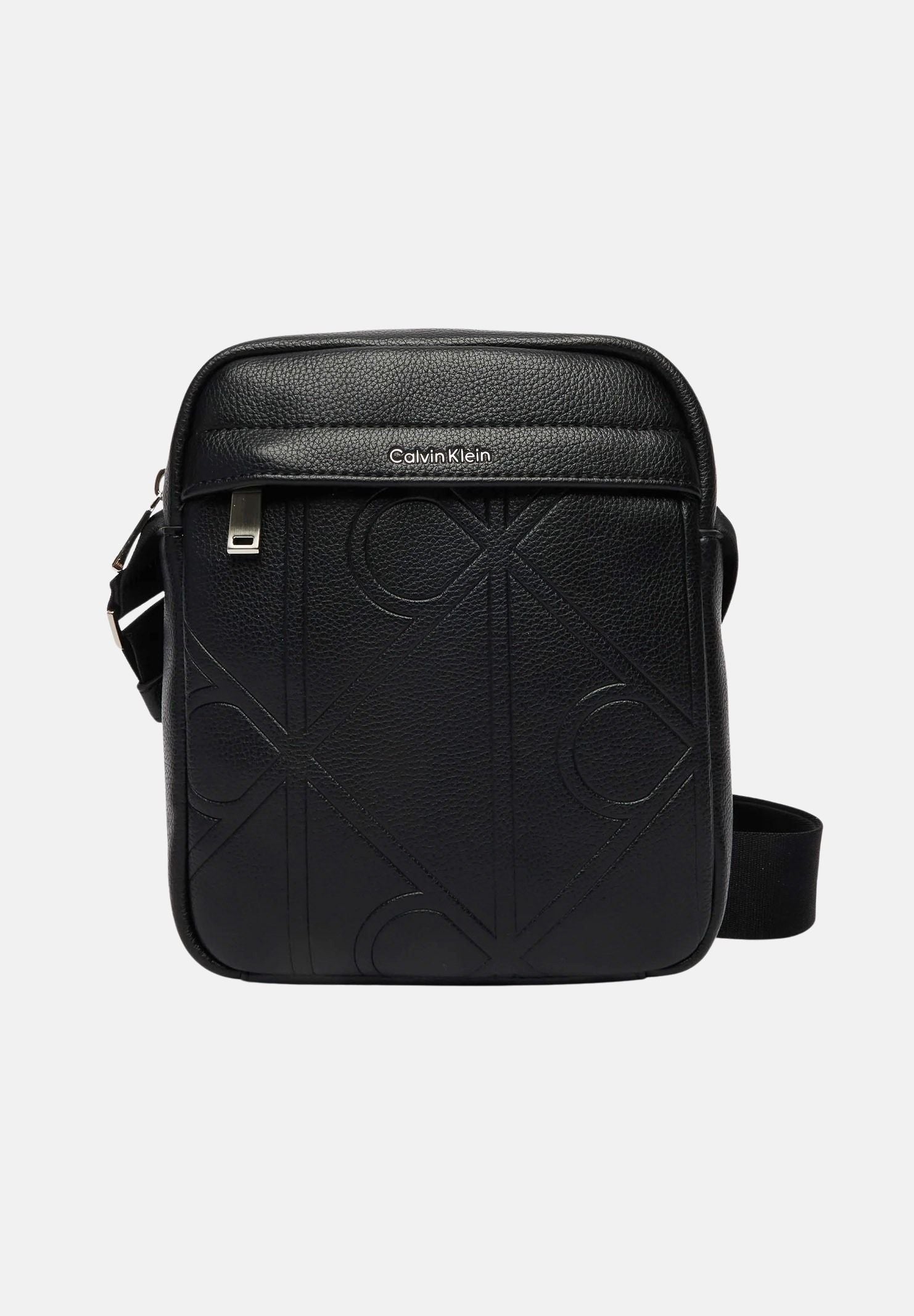 CALVIN KLEIN borsa a tracolla Emblem AOP Emboss Reporter colore black, nero, uomo LV04D3331G UB1 CALVIN KLEIN 