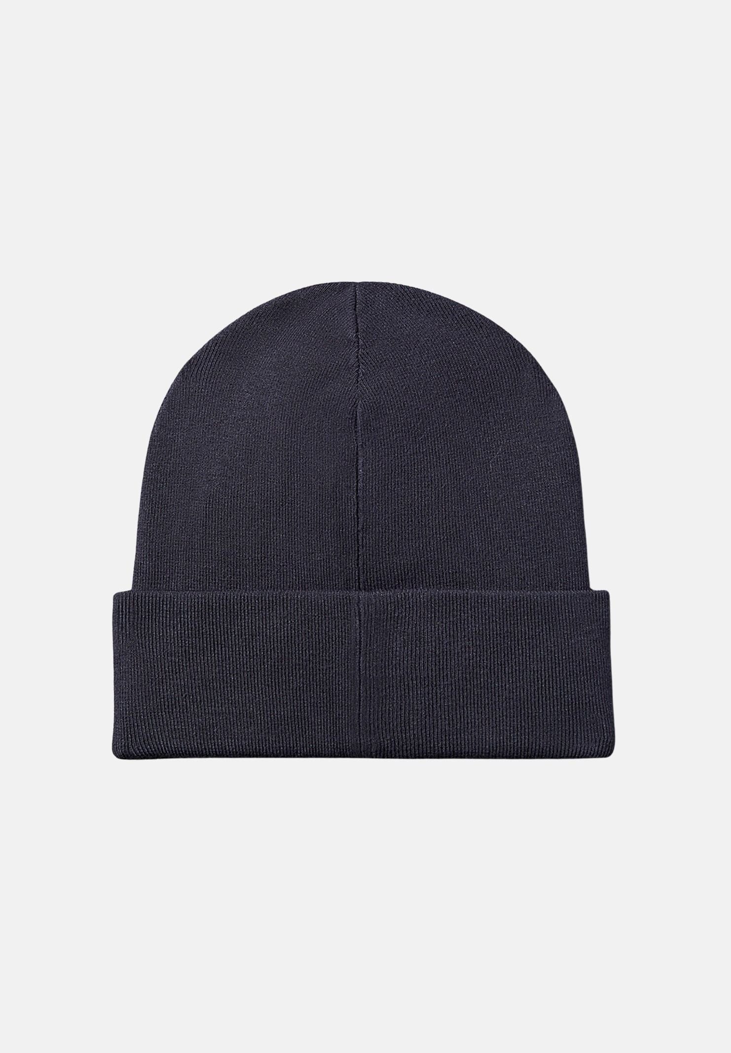 CALVIN KLEIN Cappello BEANIE di lana blu navy per uomo e donna con logo ricamato sul risvolto. LV04D8020G CCI CALVIN KLEIN 