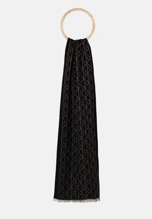 CALVIN KLEIN Pashmina nera per uomo e donna con motivo monogram LV04D8064G BAY CALVIN KLEIN 