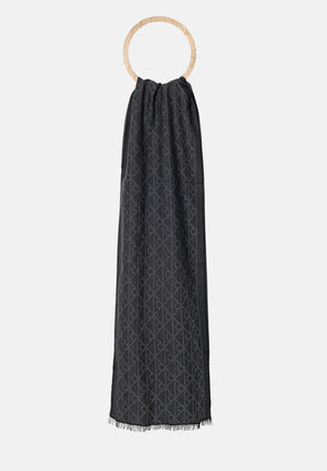 CALVIN KLEIN Pashmina grigia per uomo e donna con motivo monogram LV04D8064G UB1 CALVIN KLEIN 
