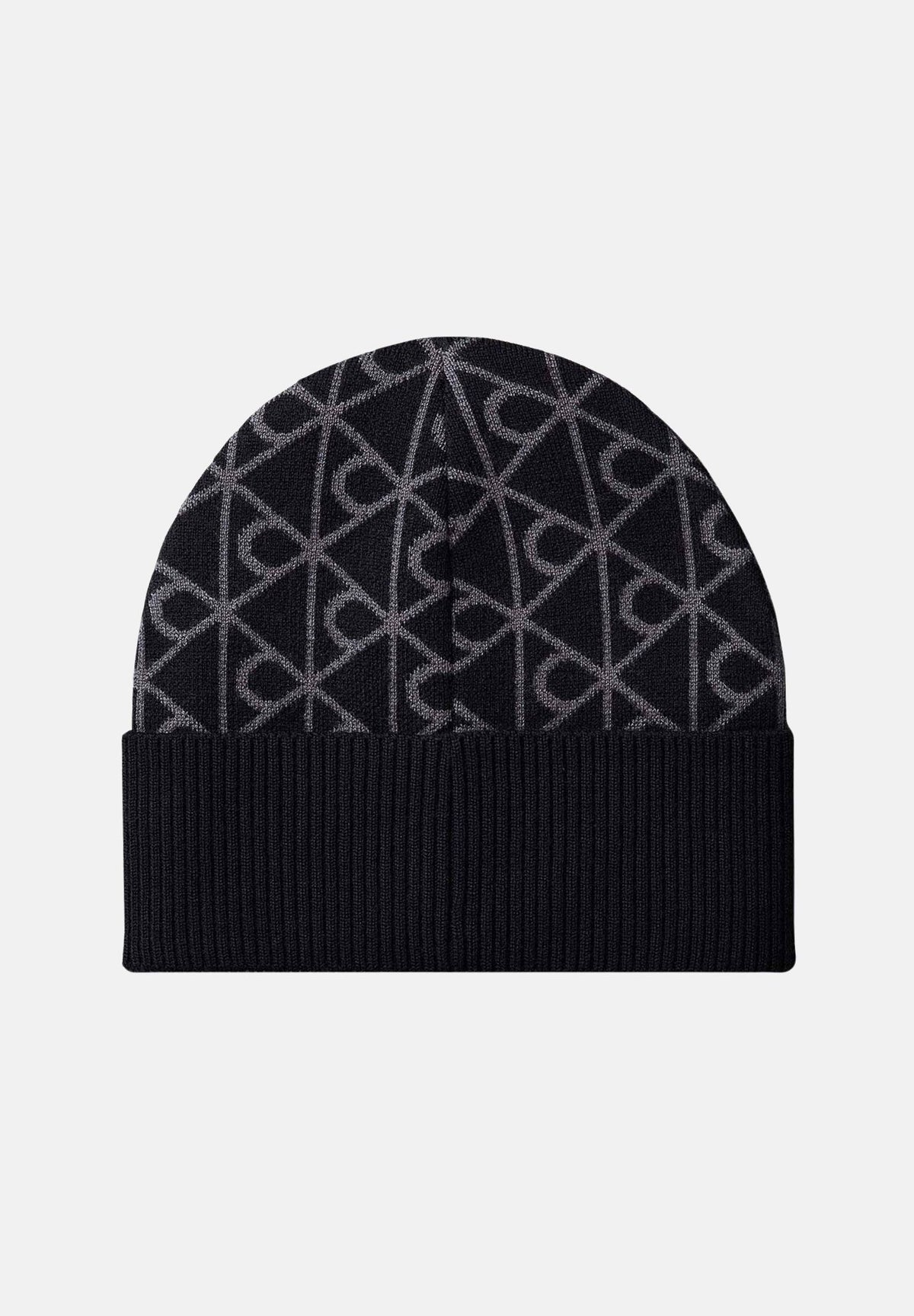 CALVIN KLEIN Cappello di lana nero per uomo e donna con motivo monogram e patch logo. LV04D8106G UB1 CALVIN KLEIN 