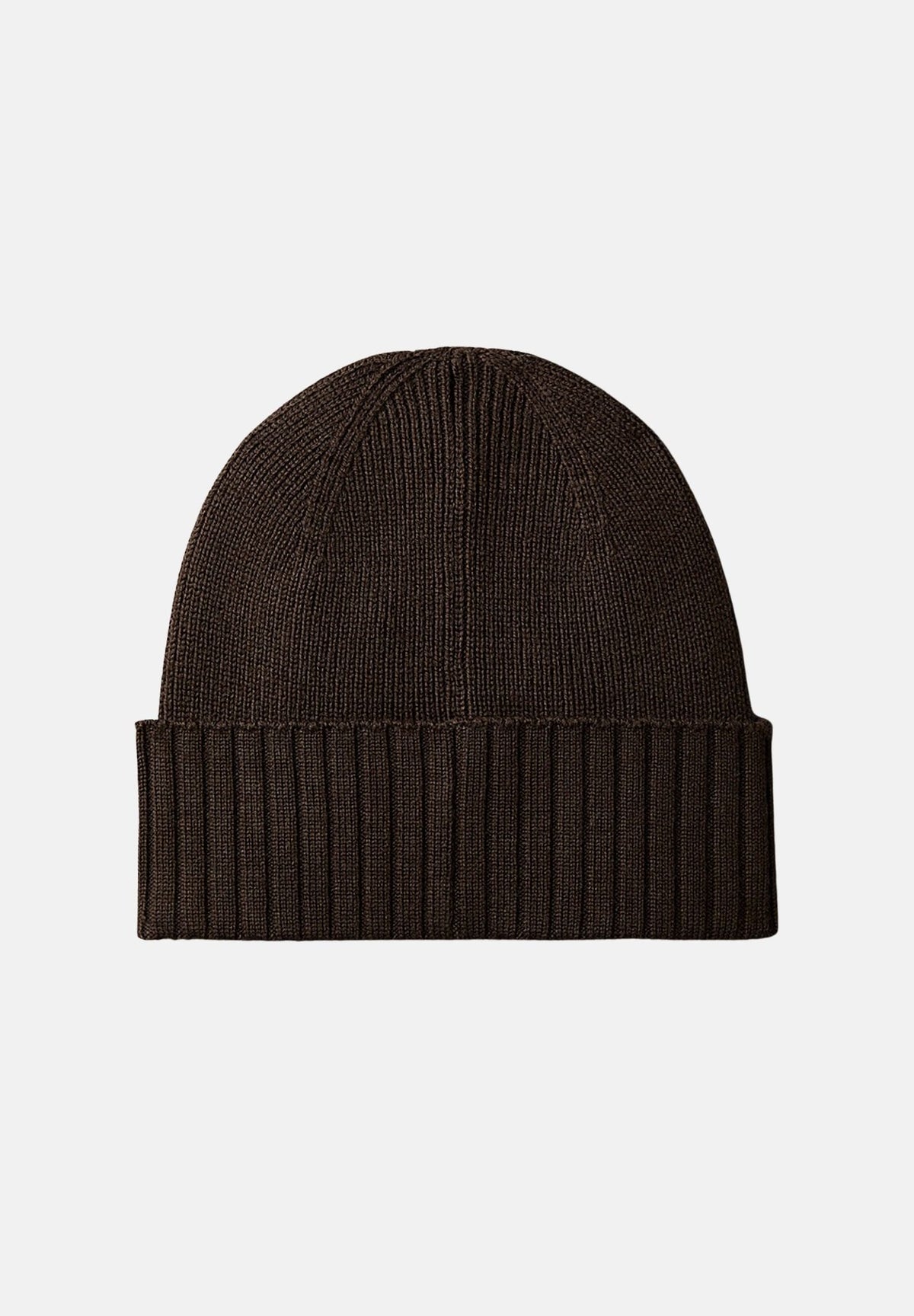 CALVIN KLEIN Berretto WOOL CASHMERE BLEND Delicioso marrone scuro per uomo e donna,  con risvolto e patch logo.<BR/> LV04D8109G BAL CALVIN KLEIN 
