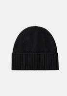CALVIN KLEIN Berretto WOOL CASHMERE BLEND BEANIE Black nero per uomo e donna,  con risvolto a coste e patch logo.<BR/> LV04D8109G UB1 CALVIN KLEIN 