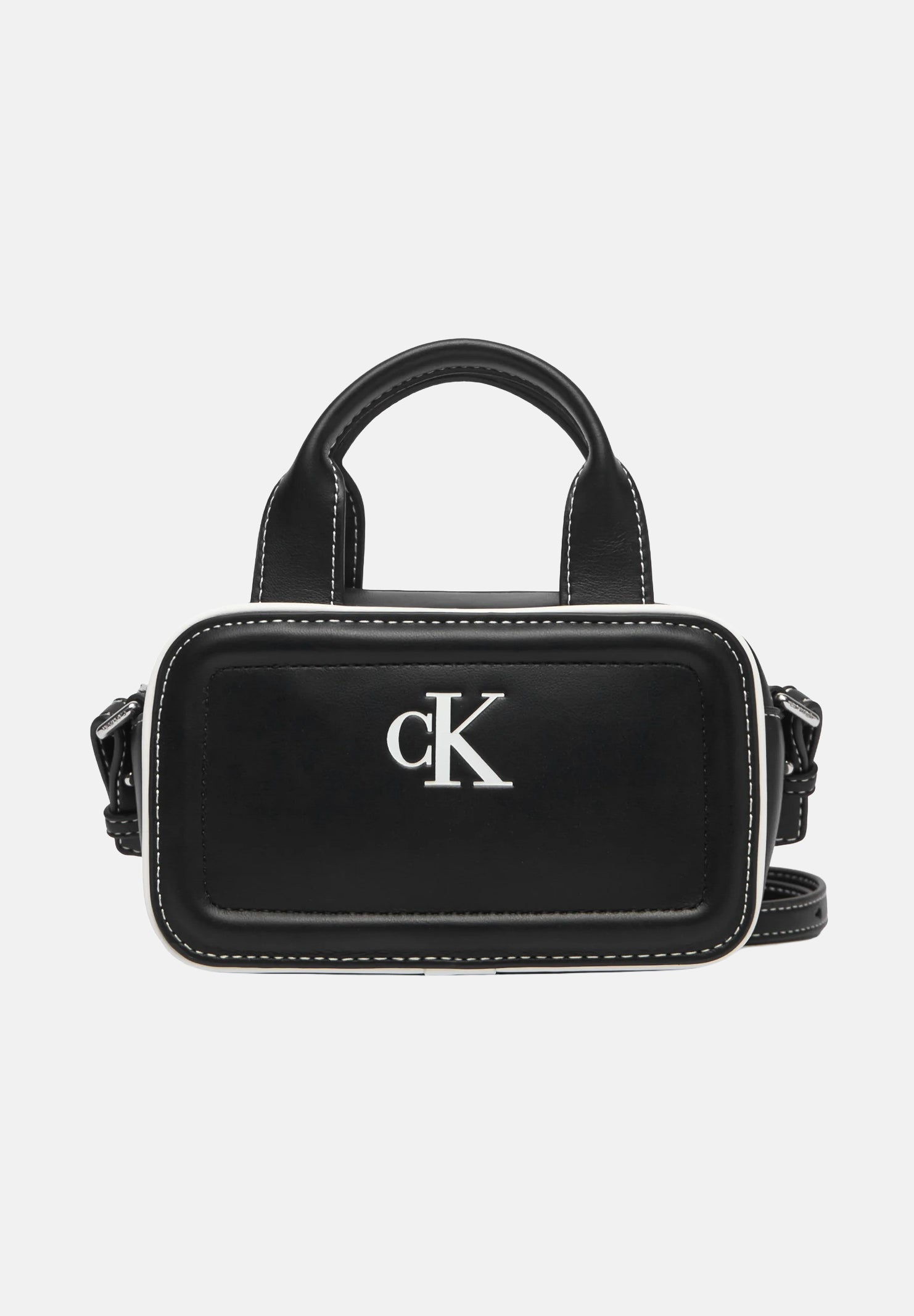 CALVIN KLEIN borsa mini a tracolla Contrast CK Mini Bauletto Bag, Black nero donna. LV04F1257G UB1 CALVIN KLEIN 