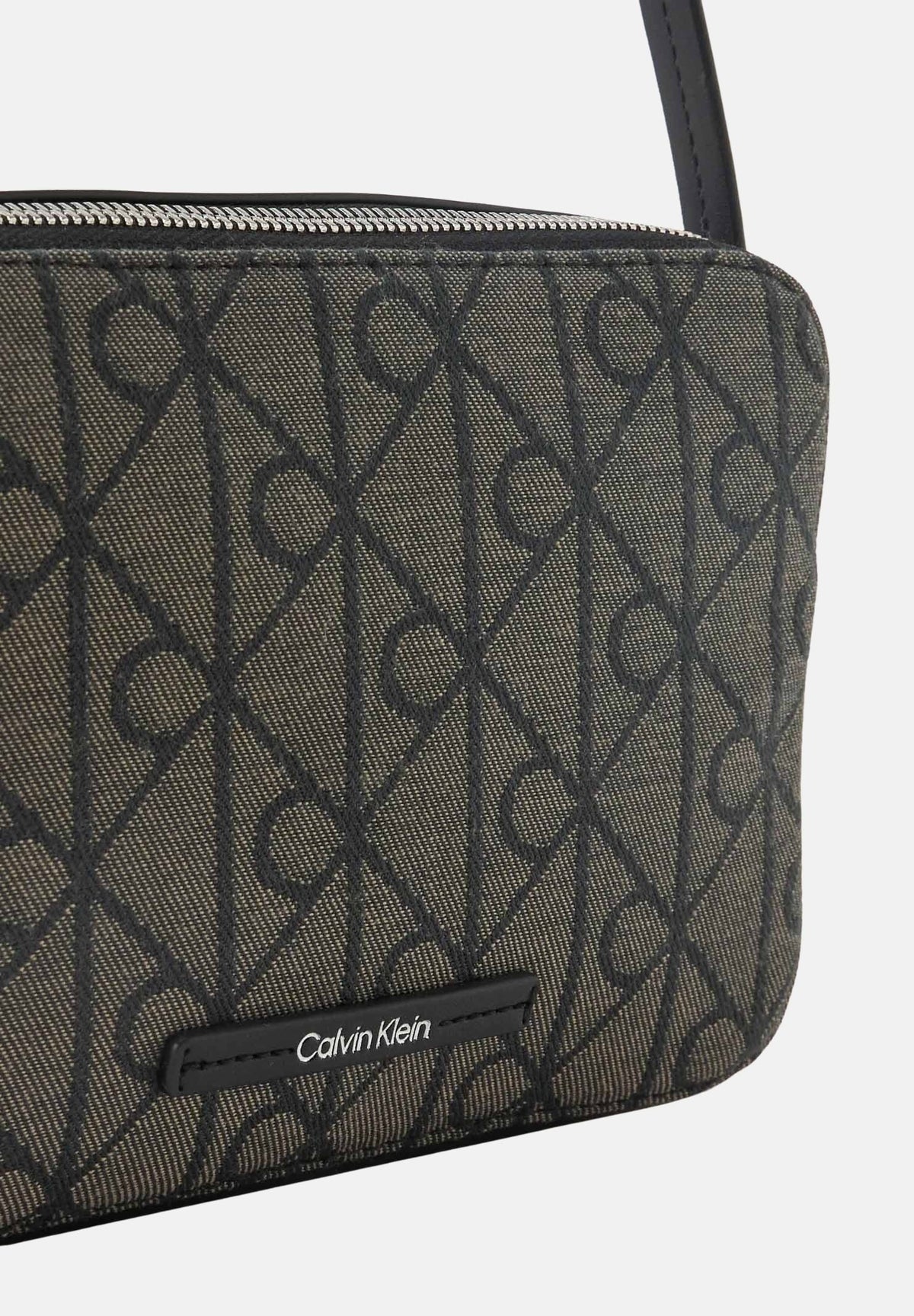 CALVIN KLEIN Borsa a tracolla Emblem Jacquard beige e nera da donna LV04F3533G 7UL CALVIN KLEIN 
