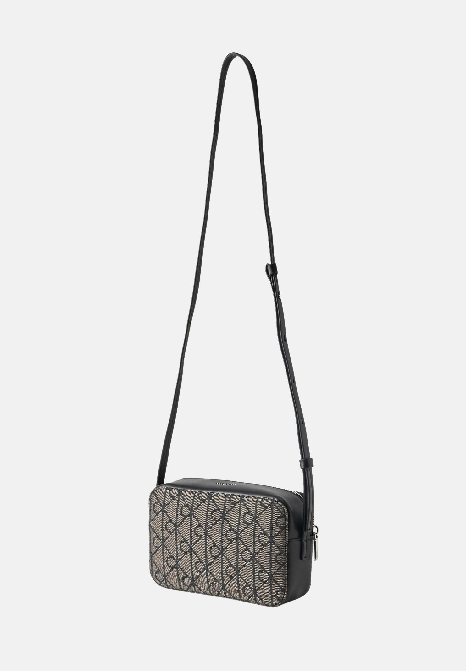 CALVIN KLEIN Borsa a tracolla Emblem Jacquard Camera Bag colore Lotus Beige-Black, beige e nero da donna LV04F3533G 7UL CALVIN KLEIN 