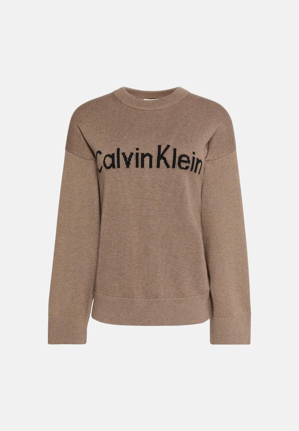 CALVIN KLEIN JEANS Maglia girocollo CONTRAST LOGO SWEATER marrone, da donna <BR/> LV044G313G TS7 CALVIN KLEIN JEANS 