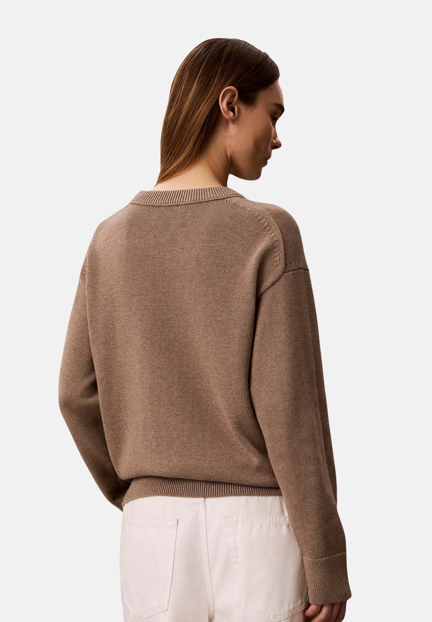 CALVIN KLEIN JEANS Maglia CONTRAST LOGO SWEATER marrone, da donna <BR/> LV044G313G TS7 CALVIN KLEIN JEANS 
