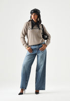 CALVIN KLEIN JEANS Maglia CONTRAST LOGO SWEATER marrone, da donna <BR/> LV044G313G TS7 CALVIN KLEIN JEANS 