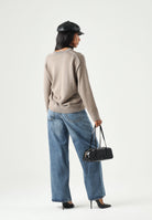CALVIN KLEIN JEANS Maglia CONTRAST LOGO SWEATER marrone, da donna <BR/> LV044G313G TS7 CALVIN KLEIN JEANS 
