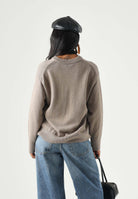 CALVIN KLEIN JEANS Maglia CONTRAST LOGO SWEATER marrone, da donna <BR/> LV044G313G TS7 CALVIN KLEIN JEANS 