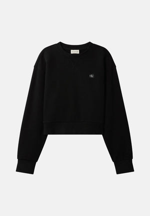 CALVIN KLEIN JEANS Felpa FRENCH TERRY, nera, da donna con logo CK minimal<BR/> LV047C911G UB1 CALVIN KLEIN JEANS 