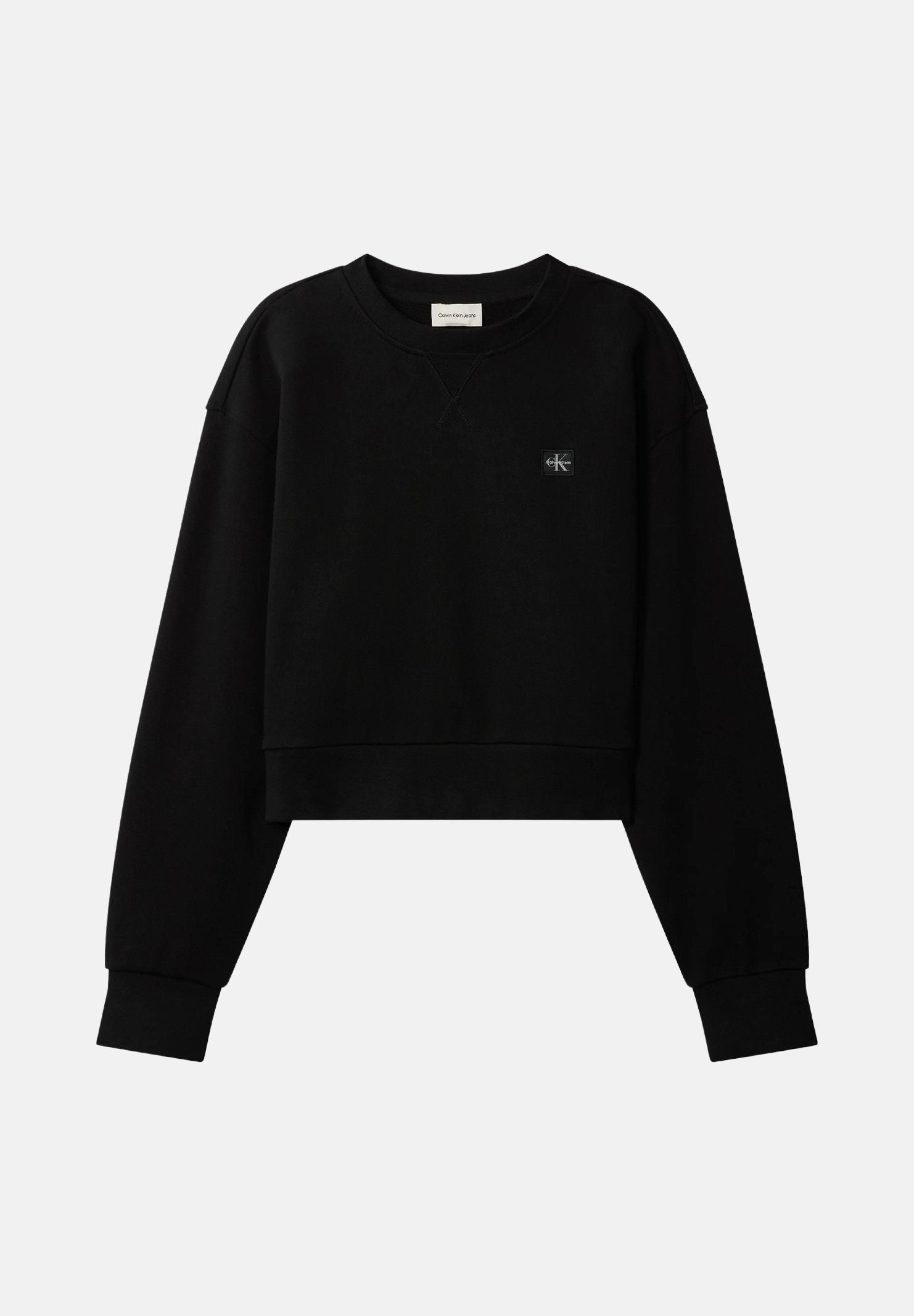 CALVIN KLEIN JEANS Felpa FRENCH TERRY, nera, da donna con logo CK minimal<BR/> LV047C911G UB1 CALVIN KLEIN JEANS 