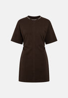 CALVIN KLEIN JEANS Abito corto SS LOGO marrone da donna Dress con motivo in tinta unita e dettaglio logo sul girocollo LV047G251G TO2 CALVIN KLEIN JEANS 