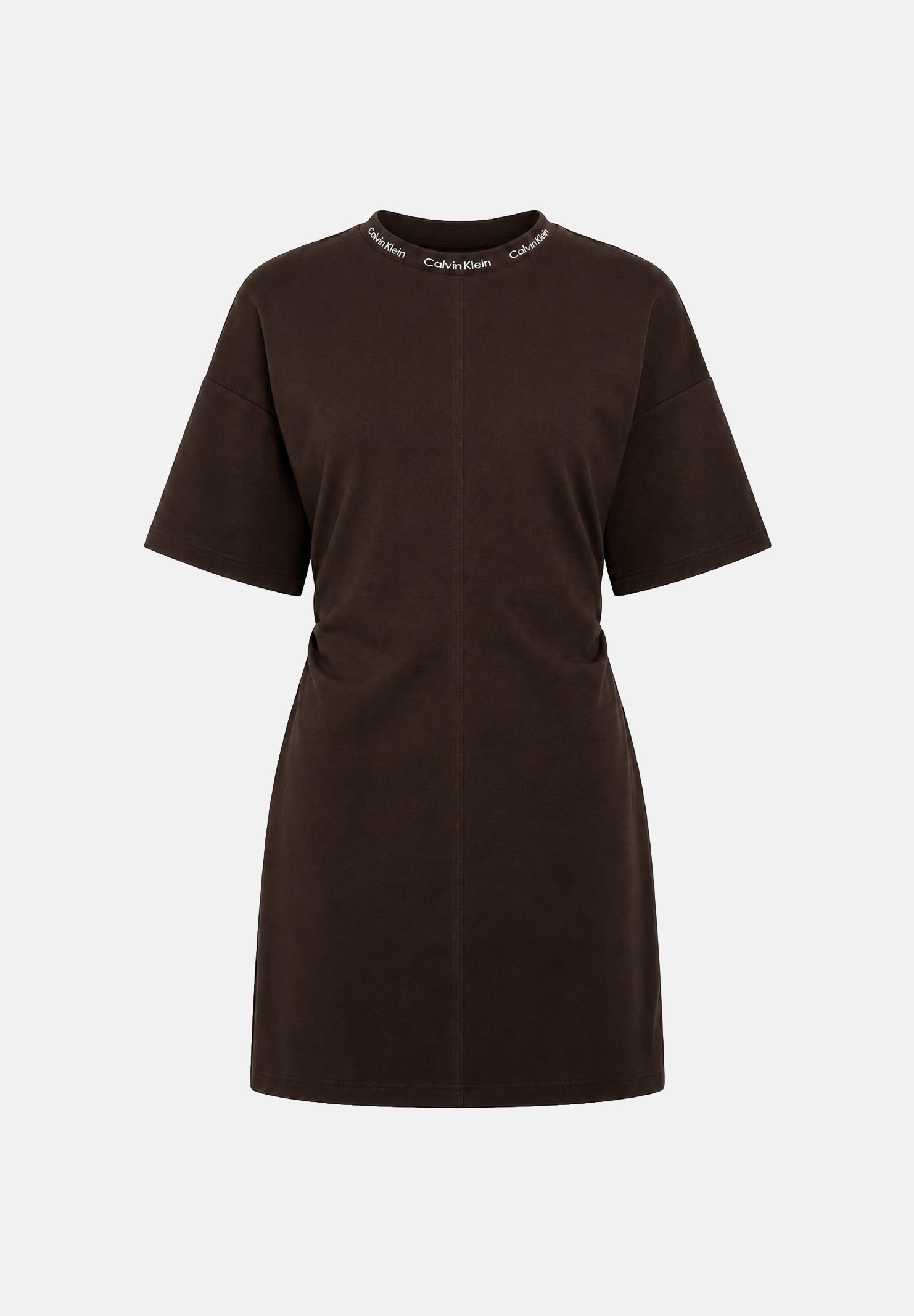 CALVIN KLEIN JEANS Abito corto SS LOGO marrone da donna Dress con motivo in tinta unita e dettaglio logo sul girocollo LV047G251G TO2 CALVIN KLEIN JEANS 