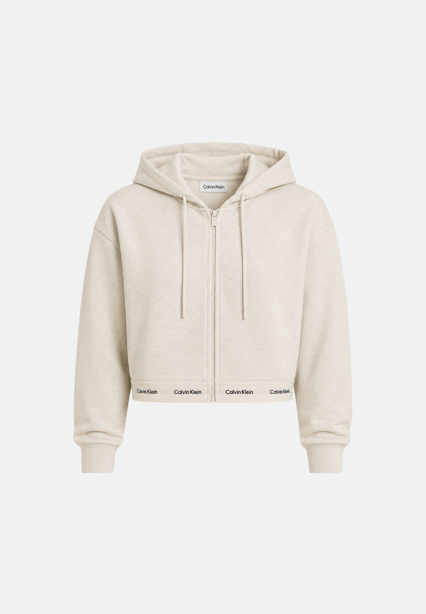 CALVIN KLEIN JEANS Felpa LS TERRY vaniglia,panna, da donna  con zip e cappuccio, <BR/> LV047G252G P4P CALVIN KLEIN JEANS 