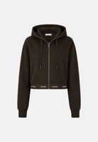 CALVIN KLEIN JEANS Felpa LS TERRY, dark coffe, marrone caffè, da donna con zip e cappuccio LV047G252G TO2 CALVIN KLEIN JEANS 
