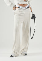 CALVIN KLEIN JEANS Pantaloni WAISTBAND vanilla beige da donna con fascia elastica logata LV047G253G P4P CALVIN KLEIN JEANS 