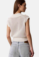 CALVIN KLEIN JEANS Gilet crochet croppedd Vest Tofu avorio da donna con dettagli traforati. LV047G303G YAS CALVIN KLEIN JEANS 