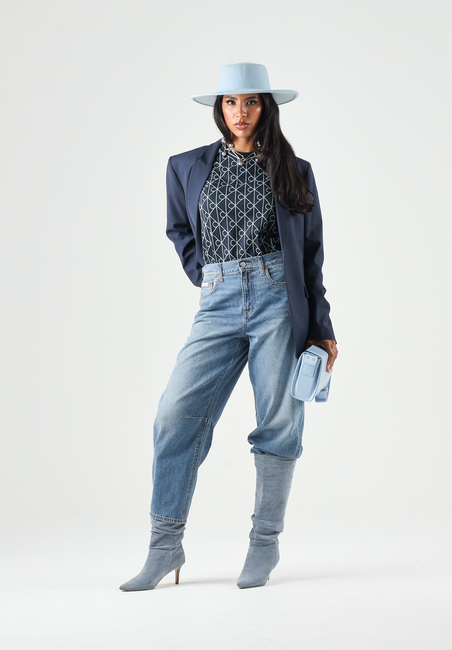 CALVIN KLEIN JEANS Jeans BARREL CROPPED, airway blu da donna <BR/> LV047G748G YRE CALVIN KLEIN JEANS 