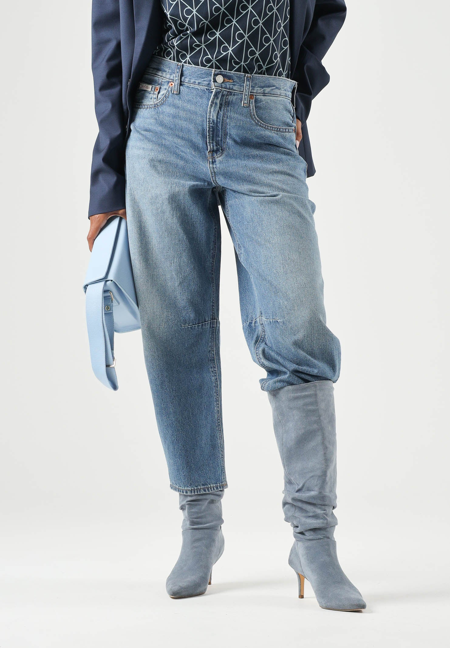 CALVIN KLEIN JEANS Jeans BARREL CROPPED, airway blu da donna <BR/> LV047G748G YRE CALVIN KLEIN JEANS 