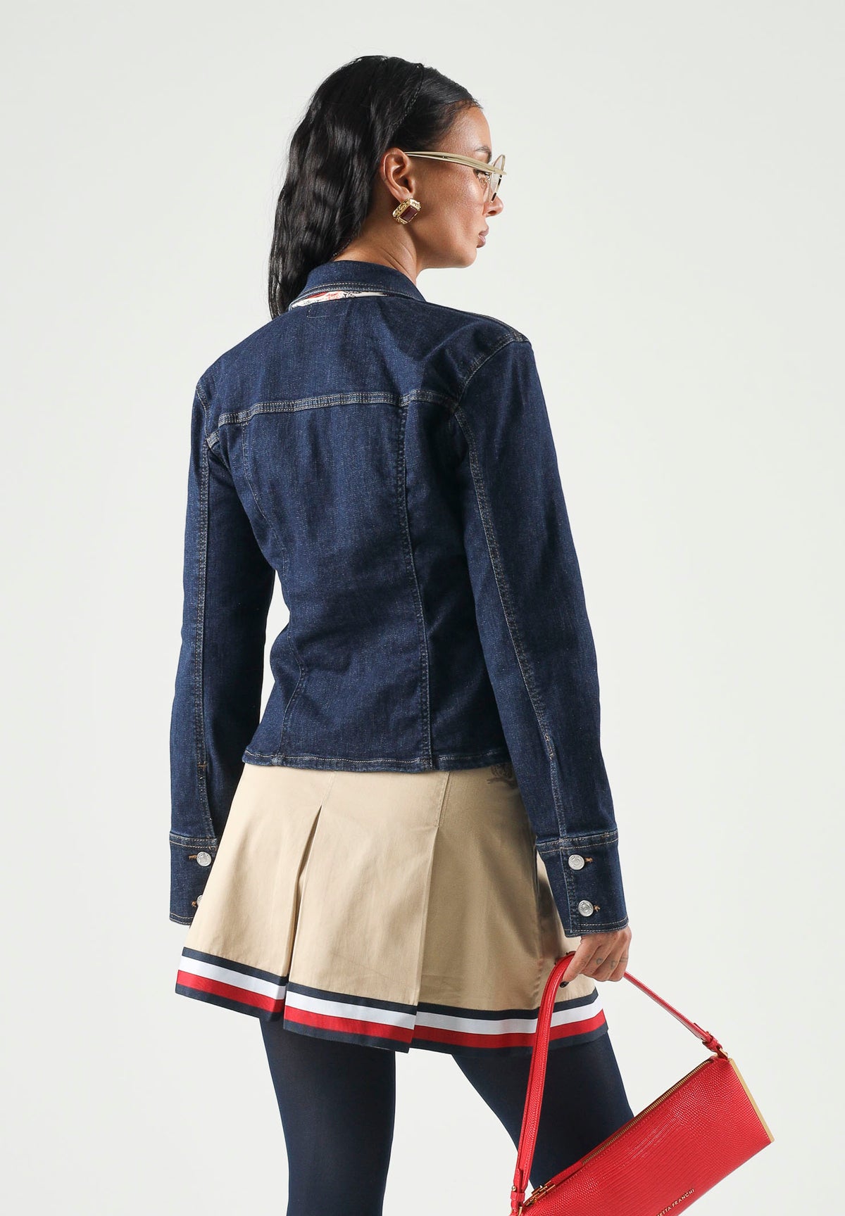 CALVIN KLEIN JEANS Camicia di jeans SCULPT TRUCKER in denim blu da donna <BR/> LV047G749G N8D CALVIN KLEIN JEANS 