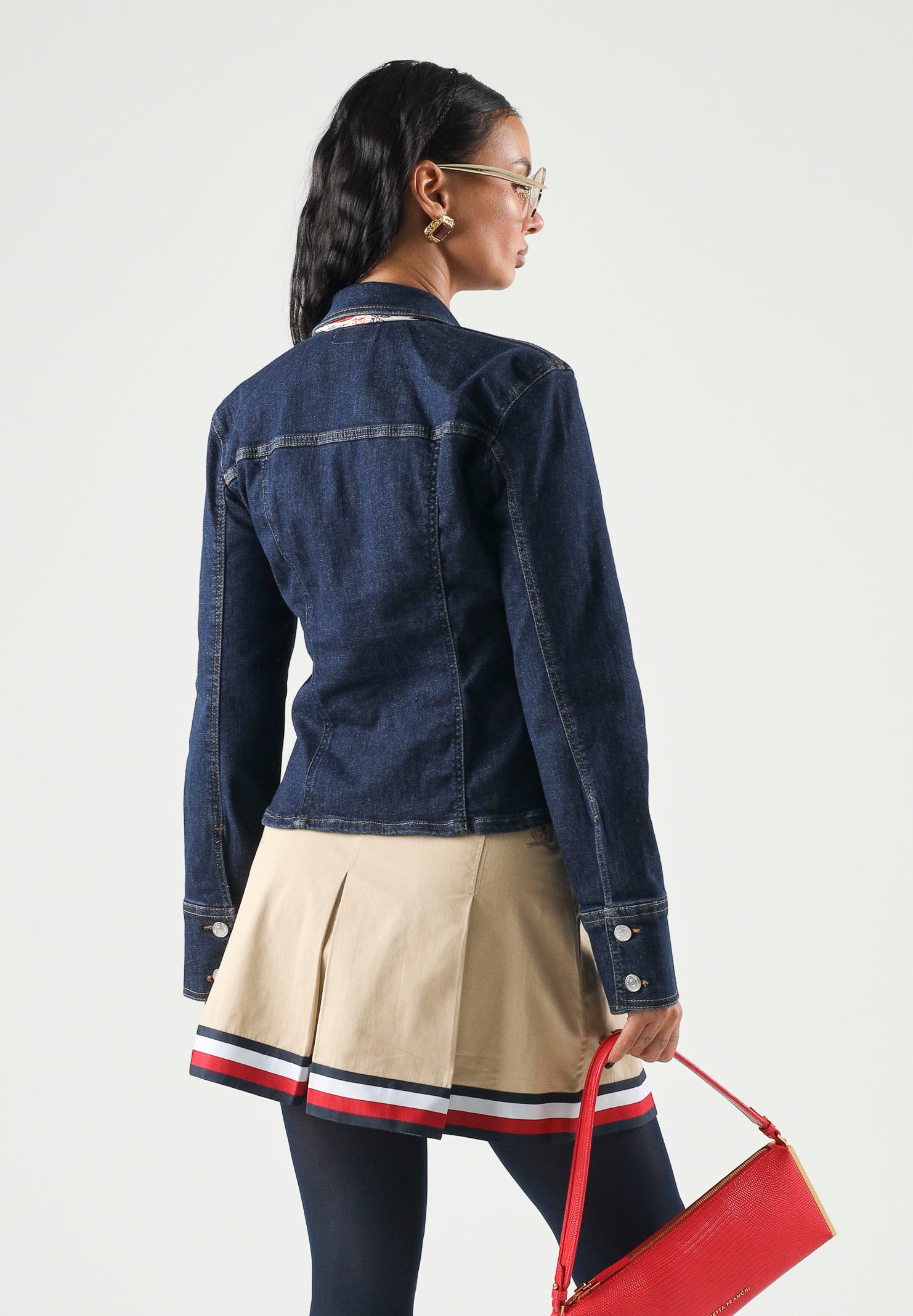 CALVIN KLEIN JEANS Giubbotto di jeans SCULPT TRUCKER in denim blu da donna <BR/> LV047G749G N8D CALVIN KLEIN JEANS 
