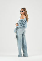 CALVIN KLEIN JEANS Jeans LOW RISE BAGGY fresh water, azzurro da donna <BR/> LV047G916G YP3 CALVIN KLEIN JEANS 