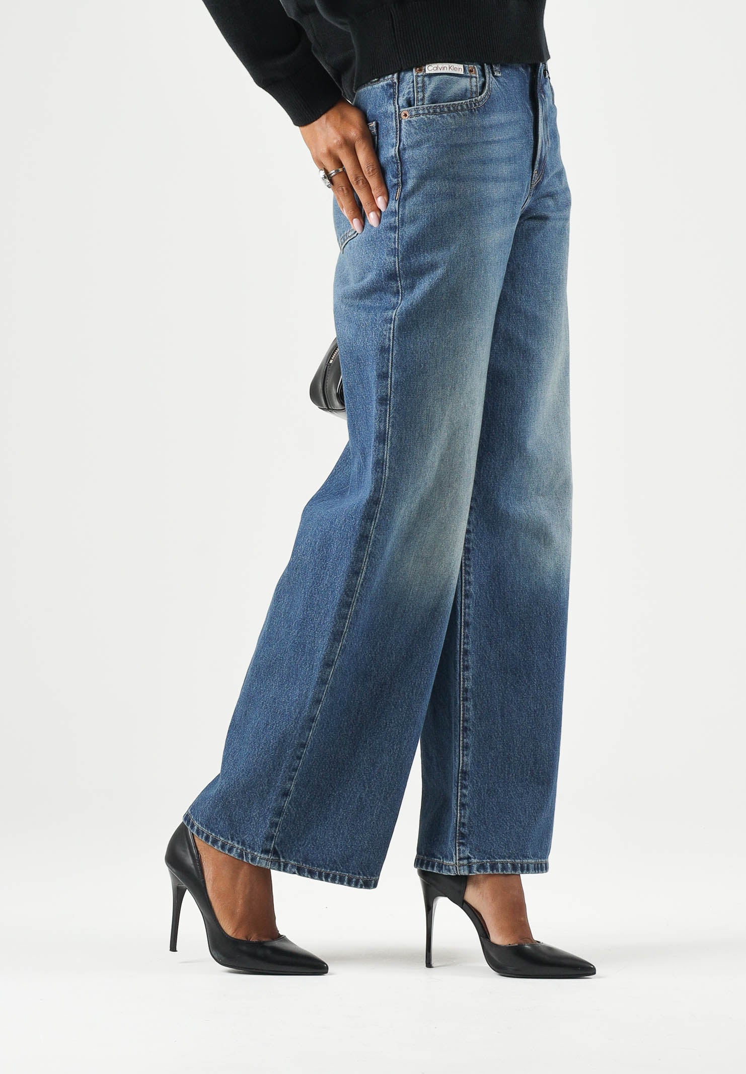 CALVIN KLEIN JEANS Jeans WIDE LEH, shore road blu da donna on gamba ampia <BR/> LV047G928G 4D2 CALVIN KLEIN JEANS 