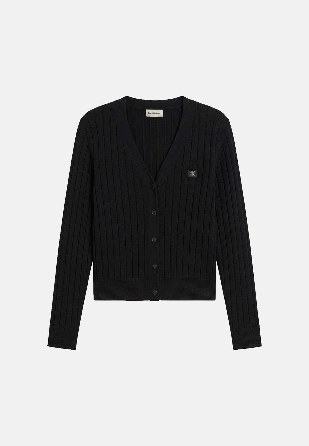 CALVIN KLEIN JEANS Cardigan a costine nero da donna LV047H305G UB1 CALVIN KLEIN JEANS 