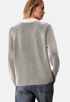 CALVIN KLEIN JEANS Maglione con colletto a polo grigio tortora e bianco panna da donna LV047H316G UB1 CALVIN KLEIN JEANS 