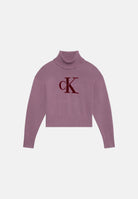 CALVIN KLEIN JEANS Maglione a collo alto LS LOGO TNECK PULLOVER  rosa malva da donna LV047H329G VCB CALVIN KLEIN JEANS 