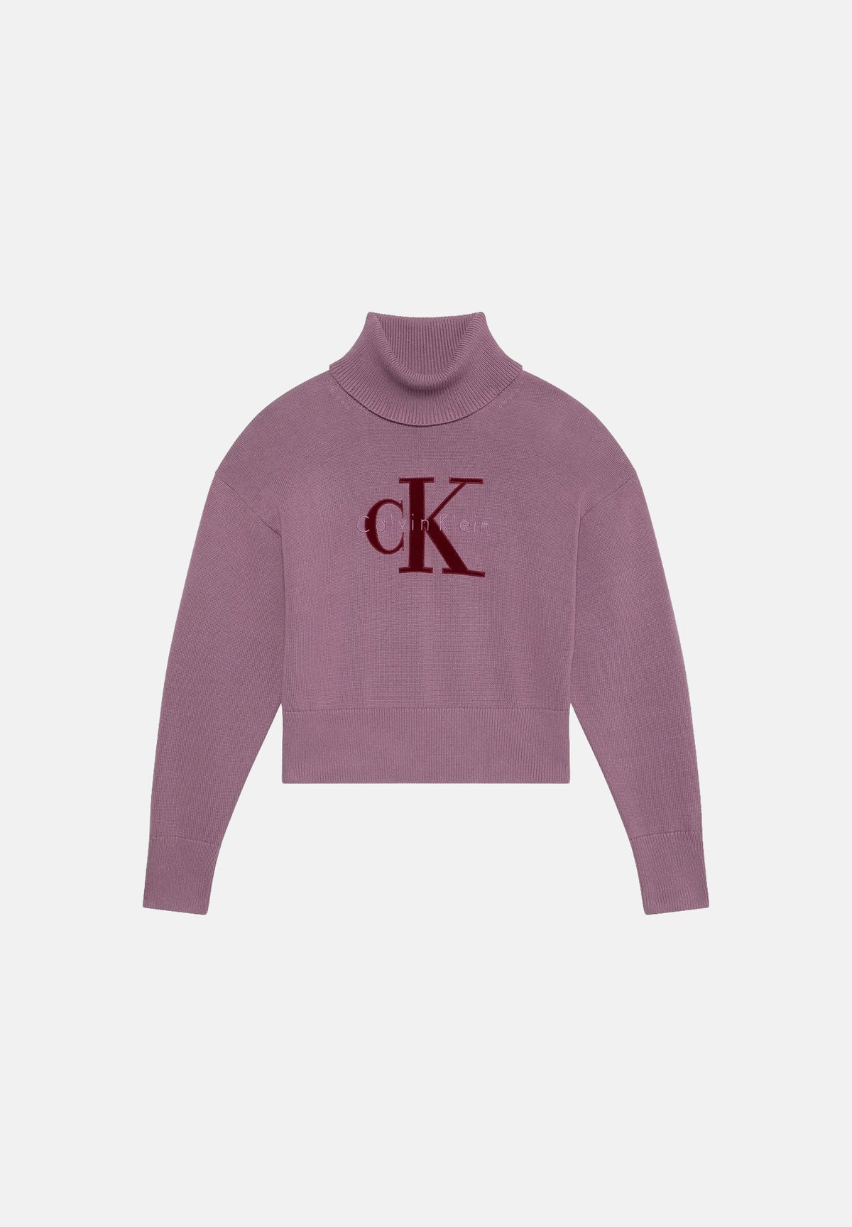 CALVIN KLEIN JEANS Maglione a collo alto LS LOGO TNECK PULLOVER  rosa malva da donna LV047H329G VCB CALVIN KLEIN JEANS 