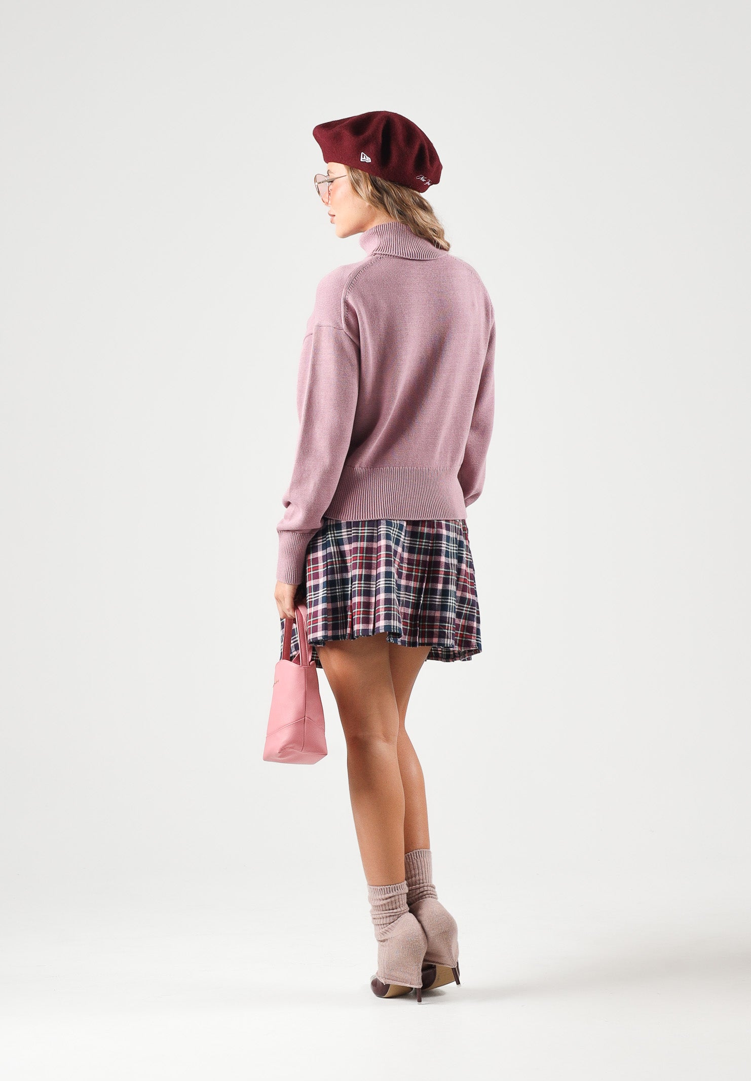CALVIN KLEIN JEANS Maglione a collo alto LS LOGO TNECK PULLOVER  rosa malva da donna LV047H329G VCB CALVIN KLEIN JEANS 