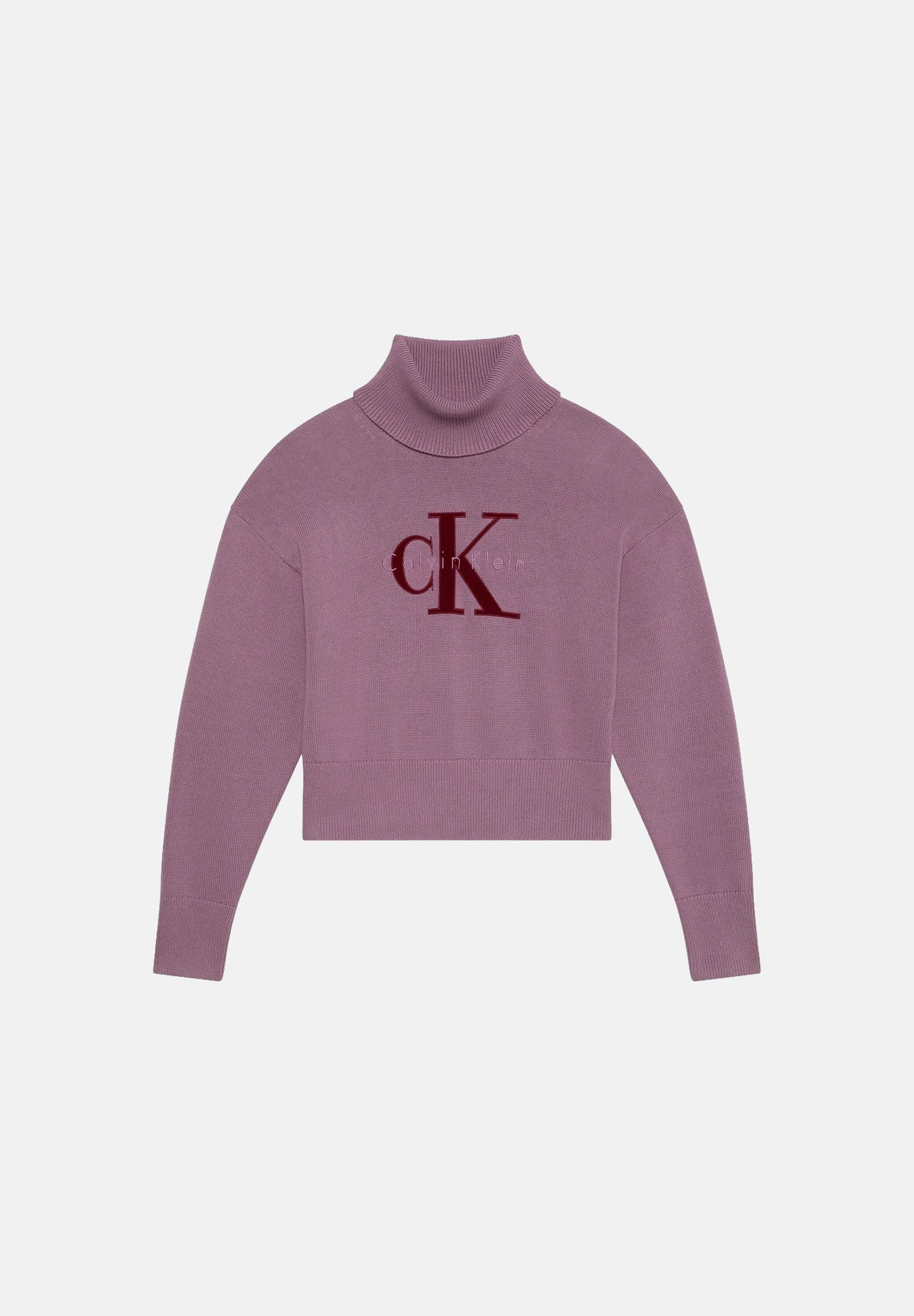 CALVIN KLEIN JEANS Maglione a collo alto LS LOGO TNECK PULLOVER  rosa malva da donna LV047H329G VCB CALVIN KLEIN JEANS 