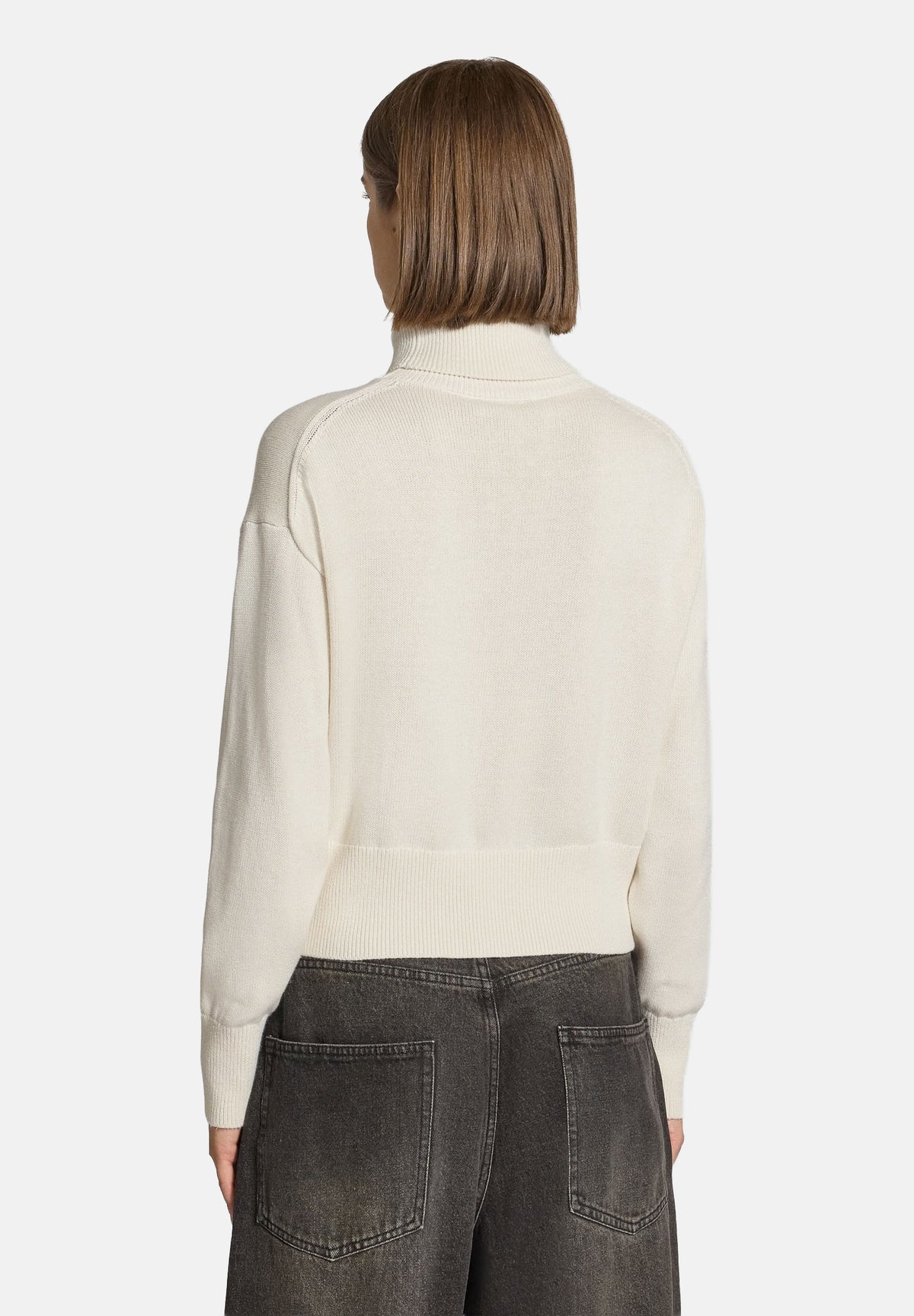 CALVIN KLEIN JEANS Maglione a collo alto LS LOGO TNECK Tofu bianco panna da donna LV047H329G YAS CALVIN KLEIN JEANS 