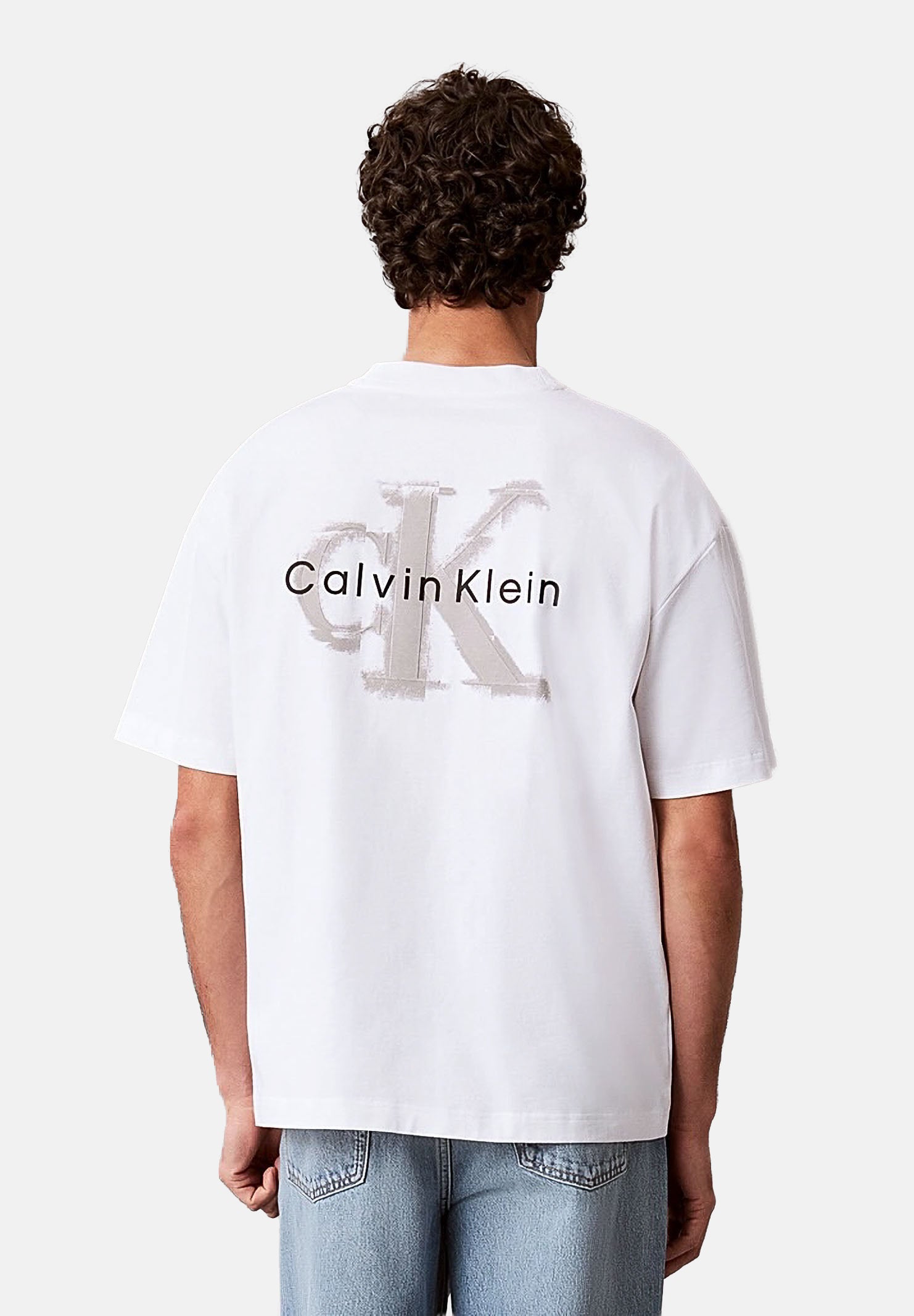 CALVIN KLEIN JEANS T-shirt EMBOSSED bright white bianca da uomo<BR/> LV04RAB806 YAF CALVIN KLEIN JEANS 