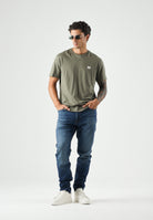 CALVIN KLEIN JEANS T-shirt Cotton Badge colore Dusty Olive, verde oliva, da uomo. LV04RC272G LDY CALVIN KLEIN JEANS 