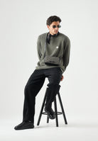 CALVIN KLEIN JEANS Maglione in cotone a nido d'ape colore Dusty Olive, verde oliva, da uomo LV04RD313G LDY CALVIN KLEIN JEANS 