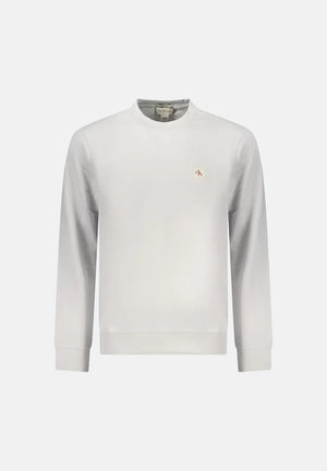 CALVIN KLEIN JEANS Felpa girocollo pumice stone, grigio chiaro da uomo con patch logo LV04RG268G PSX CALVIN KLEIN JEANS 