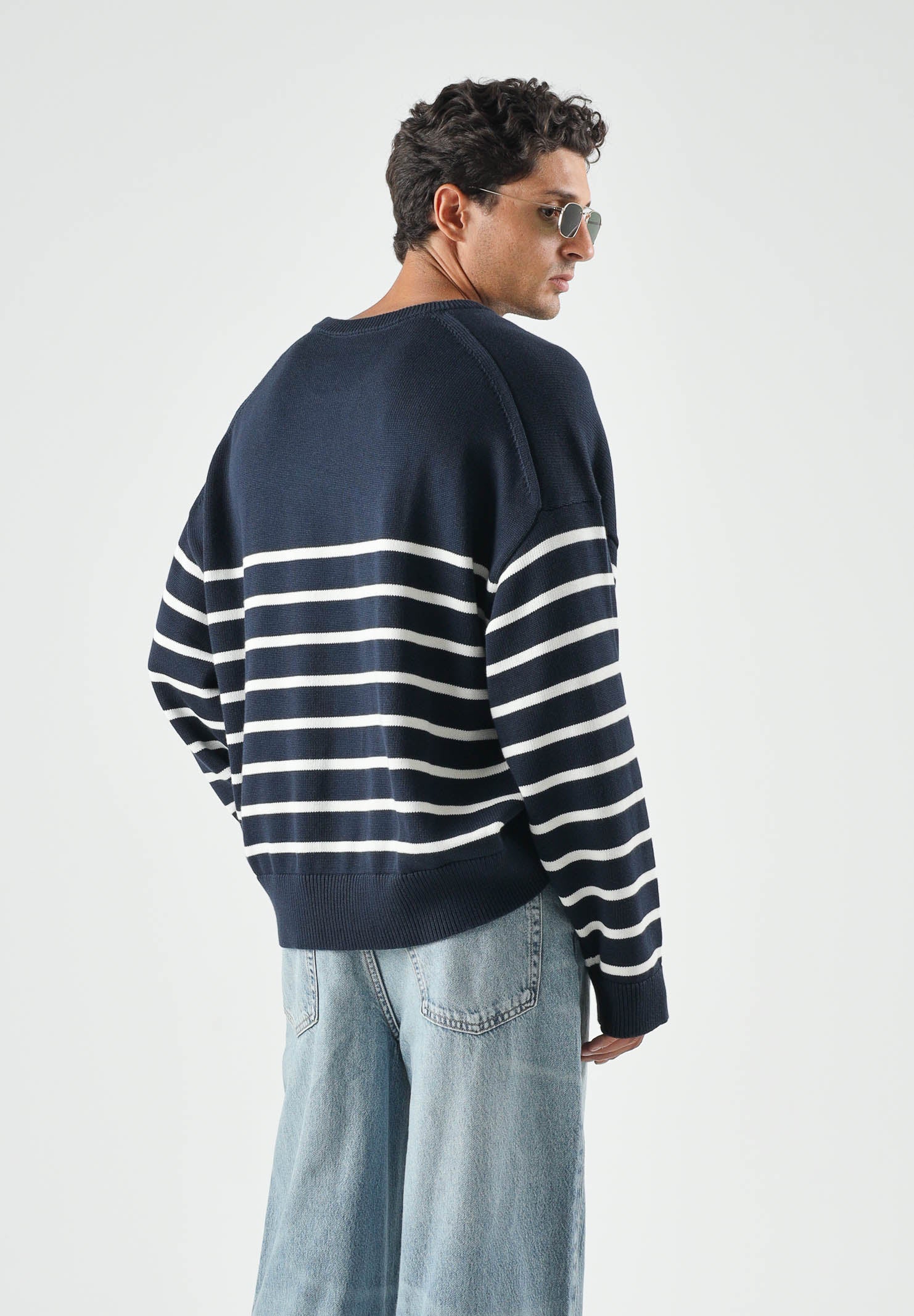 CALVIN KLEIN JEANS Maglione girocollo  Dark Sapphire, blu navy da uomo. LV04RG305G CEF CALVIN KLEIN JEANS 