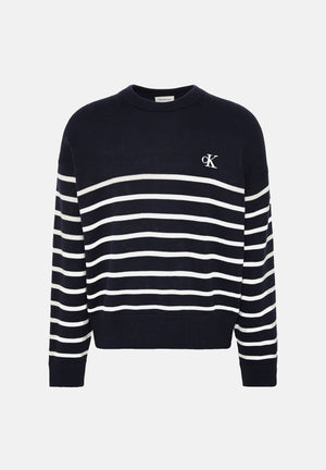 CALVIN KLEIN JEANS Maglione girocollo  Dark Sapphire, blu navy da uomo. LV04RG305G CEF CALVIN KLEIN JEANS 