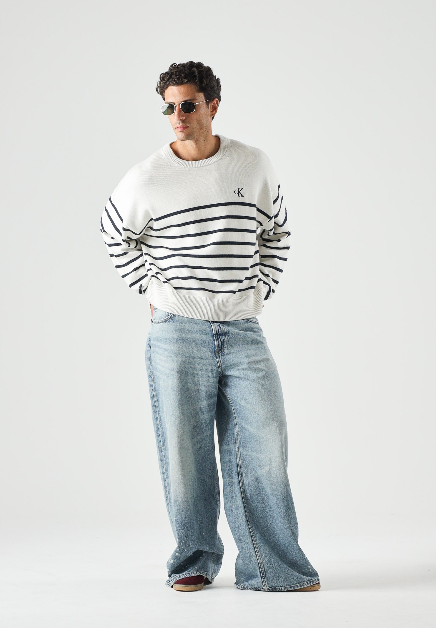 CALVIN KLEIN JEANS Maglione girocollo colore Tofu, beige chiaro da uomo. LV04RG305G YAS CALVIN KLEIN JEANS 