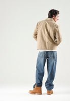 CALVIN KLEIN JEANS Giubbotto di jeans con zip Cornstalk beige da uomo in tinta unita LV04RG405G PBE CALVIN KLEIN JEANS 