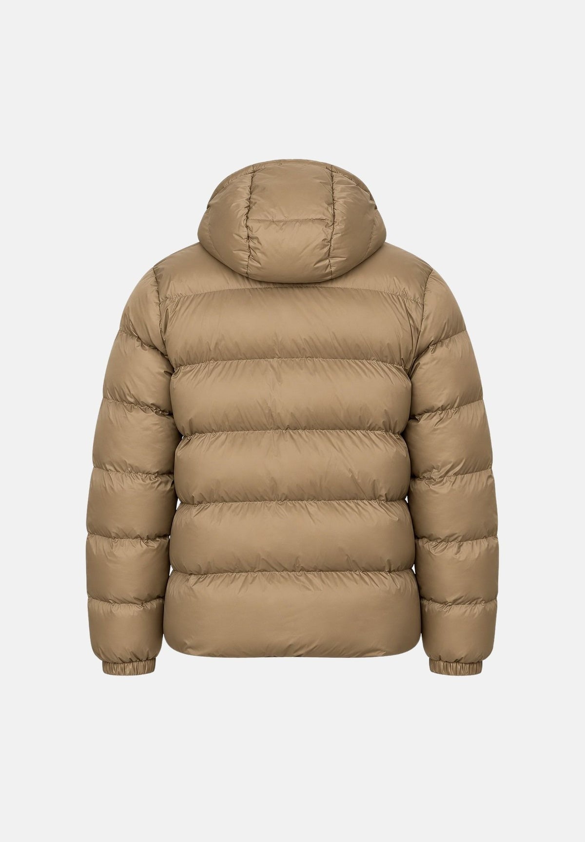 CALVIN KLEIN JEANS Piumino LIGHTWEIGHT NYLON HOODED PUFFER JACKET Khaki Umber beige kaki da uomo, con imbottitura sintetica, cappuccio fisso, trapuntatura orizzontale, chiusura frontale con zip e maxi logo CK sul petto. LV04RG513G 10J CALVIN KLEIN JEANS 