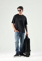 CALVIN KLEIN JEANS T-shirt MONOGRAM nera da uomo con logo centrale LV04RG814G UB1 CALVIN KLEIN JEANS 