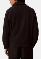 CALVIN KLEIN JEANS Felpa mezza zip DOUBLE KNIT MONOGRAM nera da uomo LV04RH216G UB1 CALVIN KLEIN JEANS 