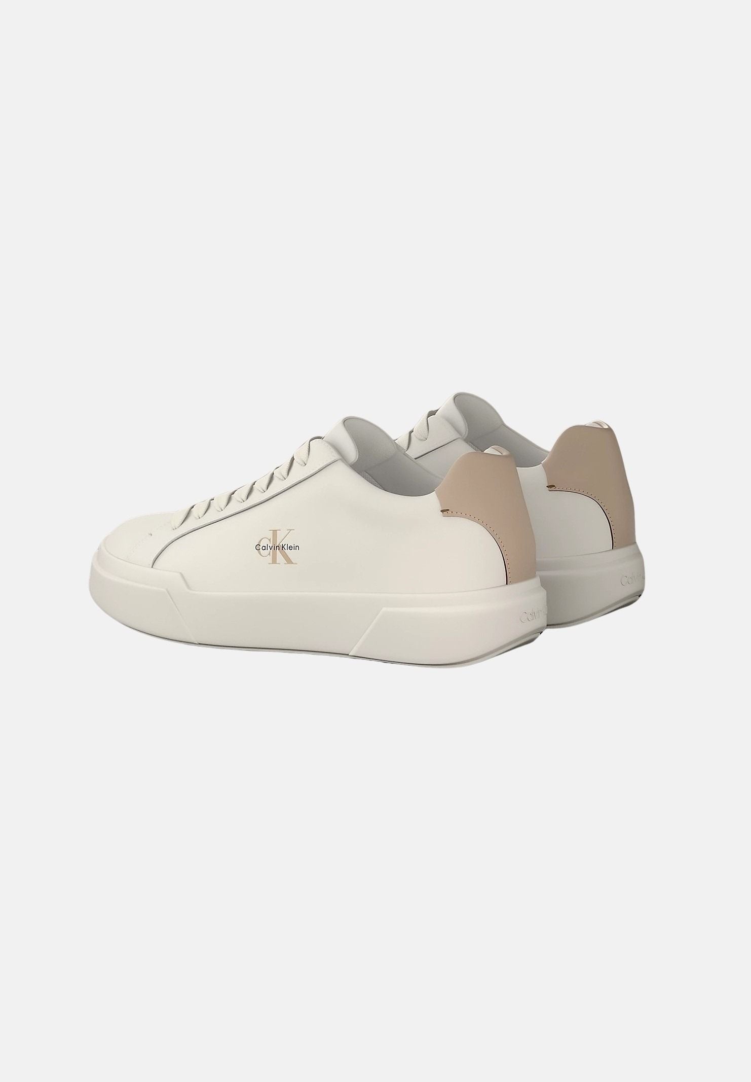 CALVIN KLEIN JEANS Sneakers CHUNKY CUPSOLE marshmallow bianco panna-beige da uomo in pelle liscia bicolore<BR/> YM0YM01344 0LC CALVIN KLEIN JEANS 