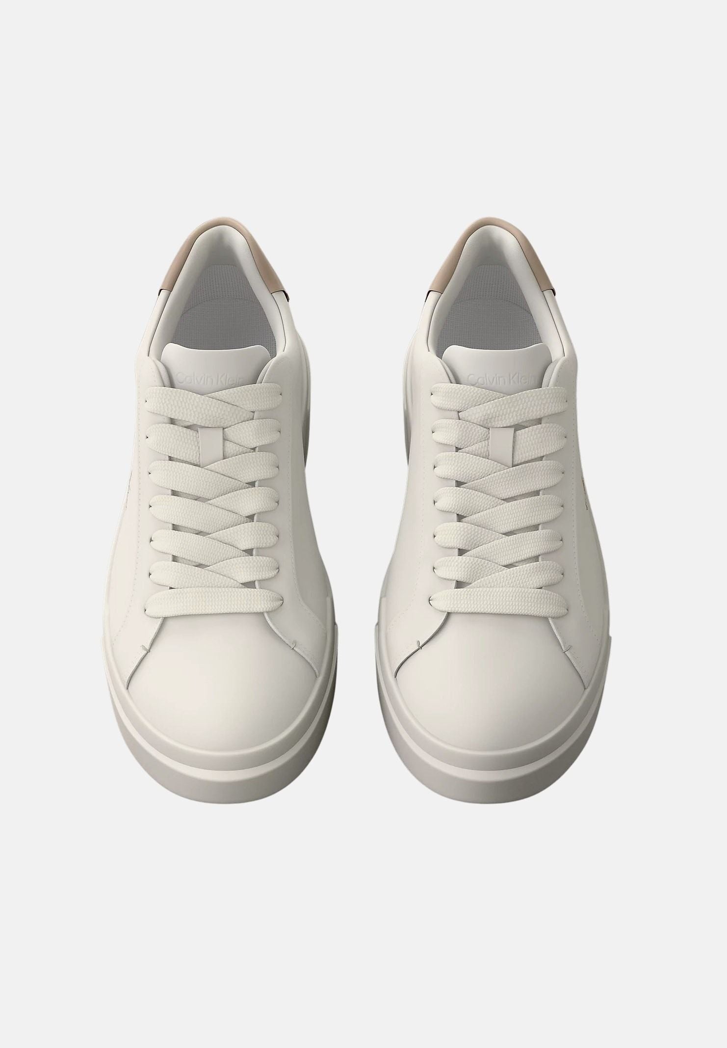 CALVIN KLEIN JEANS Sneakers CHUNKY CUPSOLE marshmallow bianco panna-beige da uomo in pelle liscia bicolore<BR/> YM0YM01344 0LC CALVIN KLEIN JEANS 