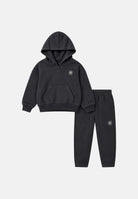 CONVERSE Tuta nera per bambina e bambino con comoda felpa con cappuccio e tasca a marsupio. 3CK121 GDA CONVERSE 